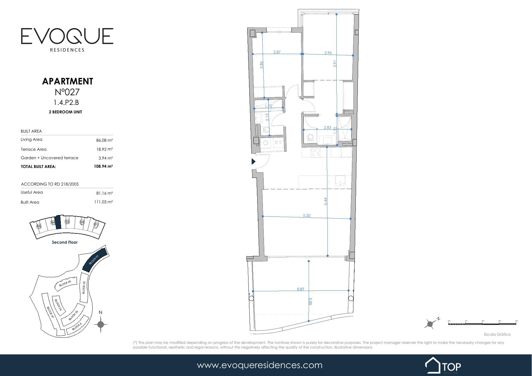 APARTMENT N°027 1.4.P2.B · 86.08 m²