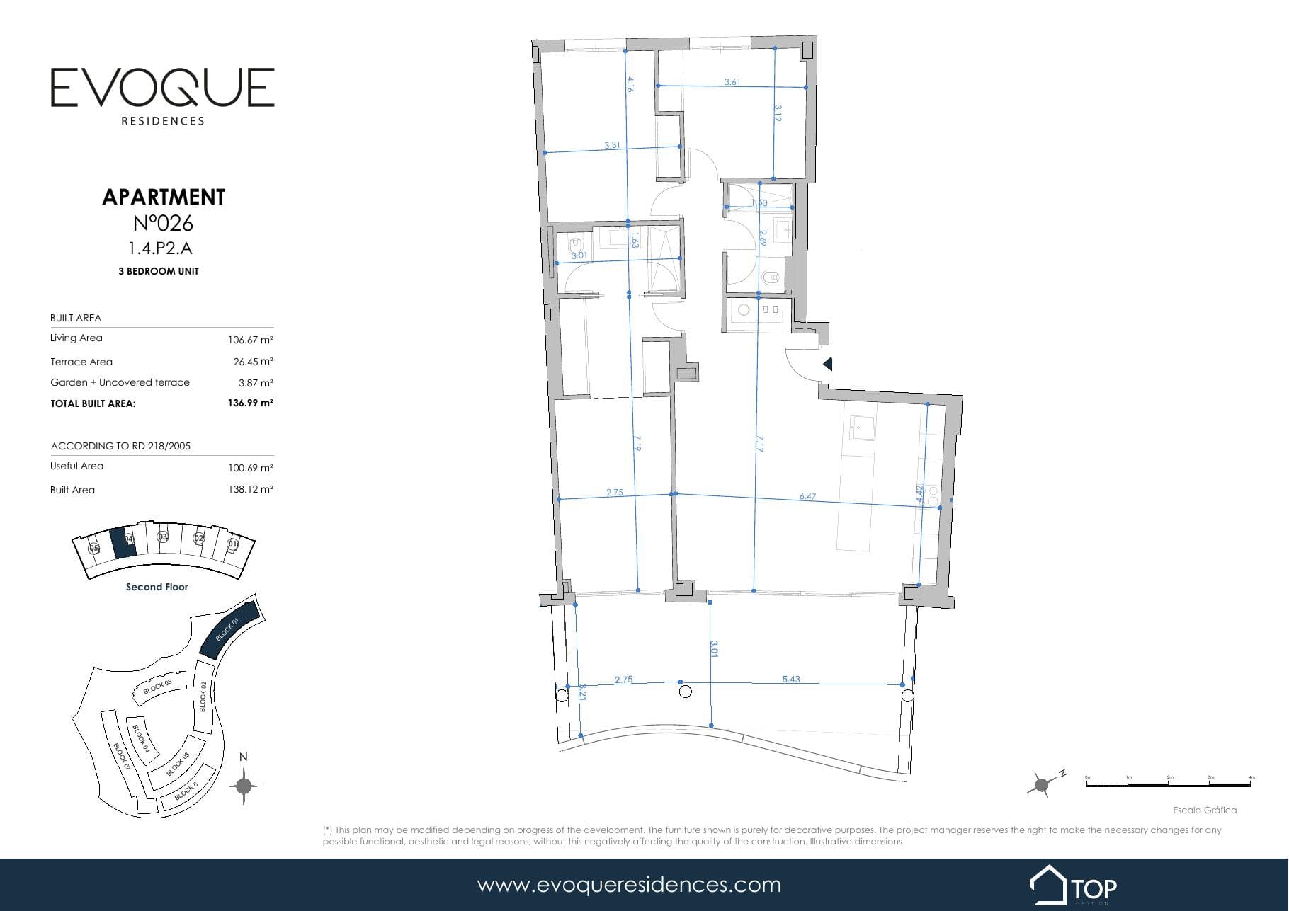 APARTMENT N°026 1.4.P2.A · 106.67 m²