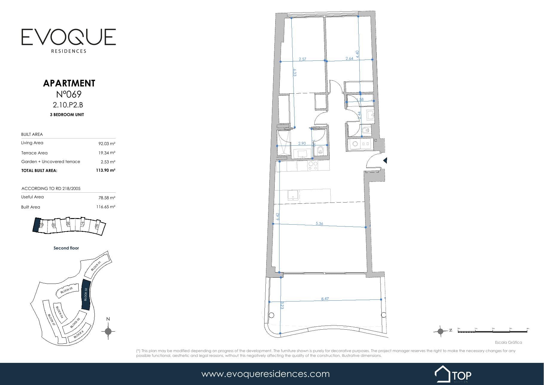 APARTMENT N°069 2.10.P2.B · 92.03 m²